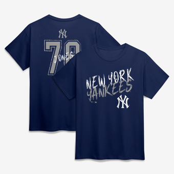 Men's Spencer Jones Navy New York Yankees Hustle Name & Number T-Shirt