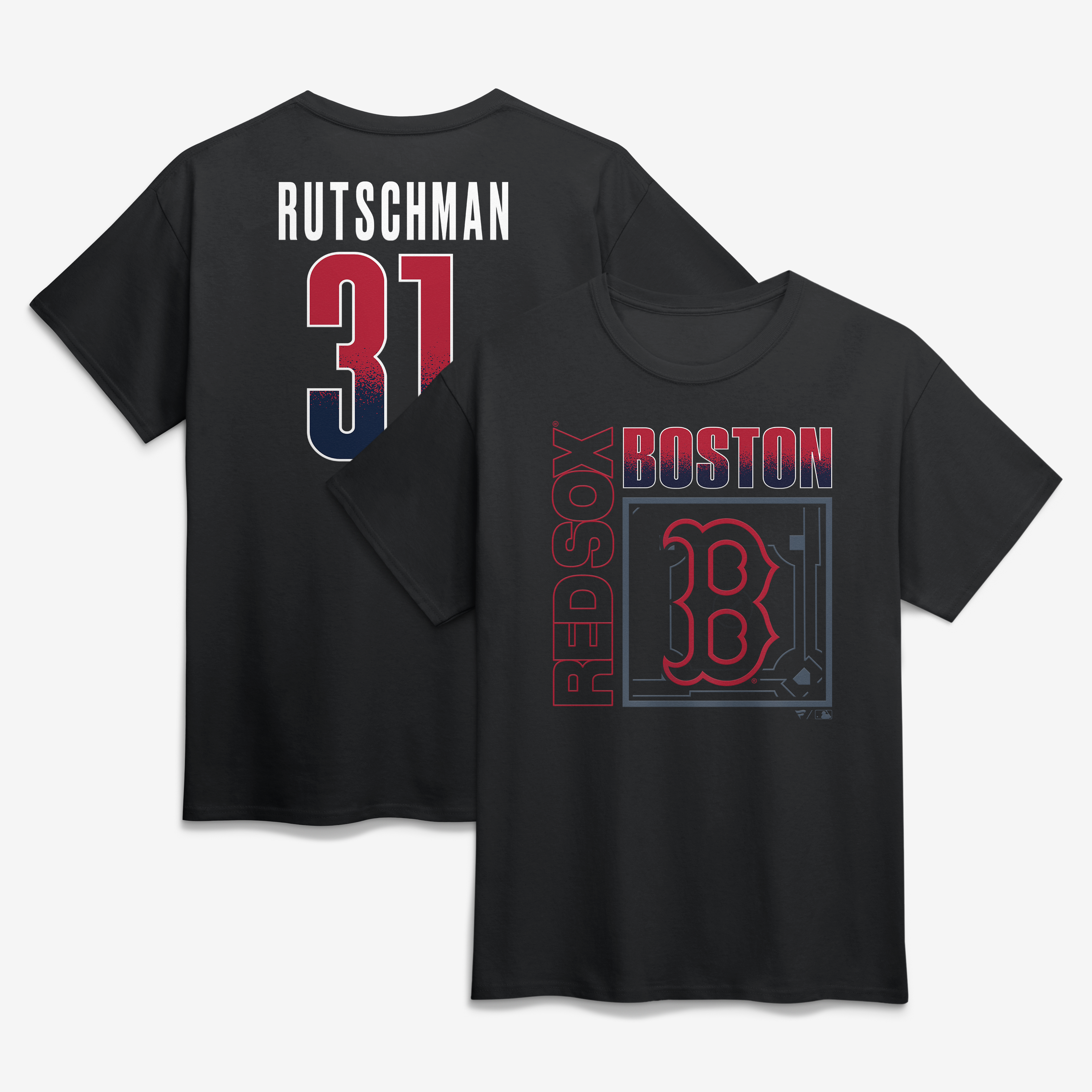 Men's Adley Rutschman Black Boston Red Sox Home Field Pop Name & Number T-Shirt