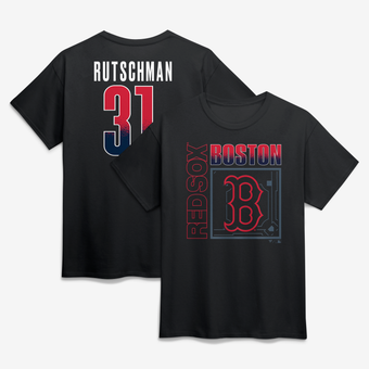 Men's Adley Rutschman Black Boston Red Sox Home Field Pop Name & Number T-Shirt