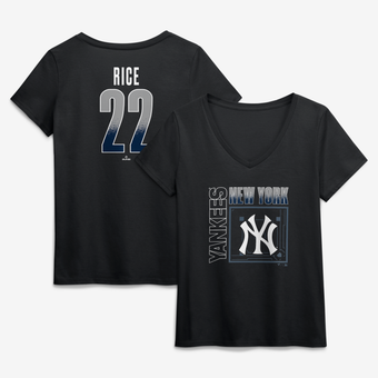 Women's Ben Rice Black New York Yankees Home Field Pop Name & Number V-Neck T-Shirt
