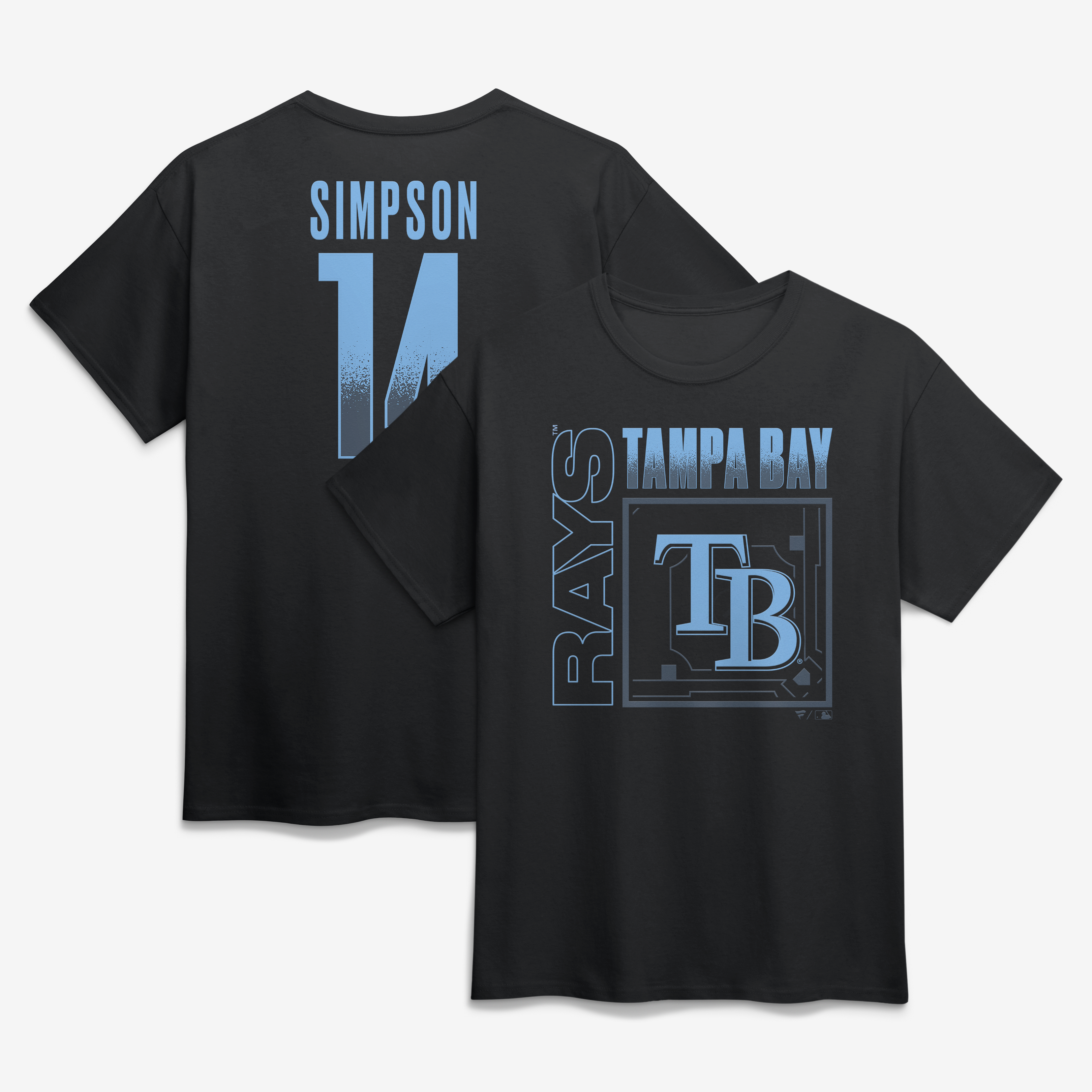 Men's Chandler Simpson Black Tampa Bay Rays Home Field Pop Name & Number T-Shirt
