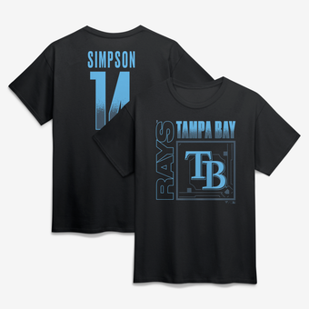 Men's Chandler Simpson Black Tampa Bay Rays Home Field Pop Name & Number T-Shirt