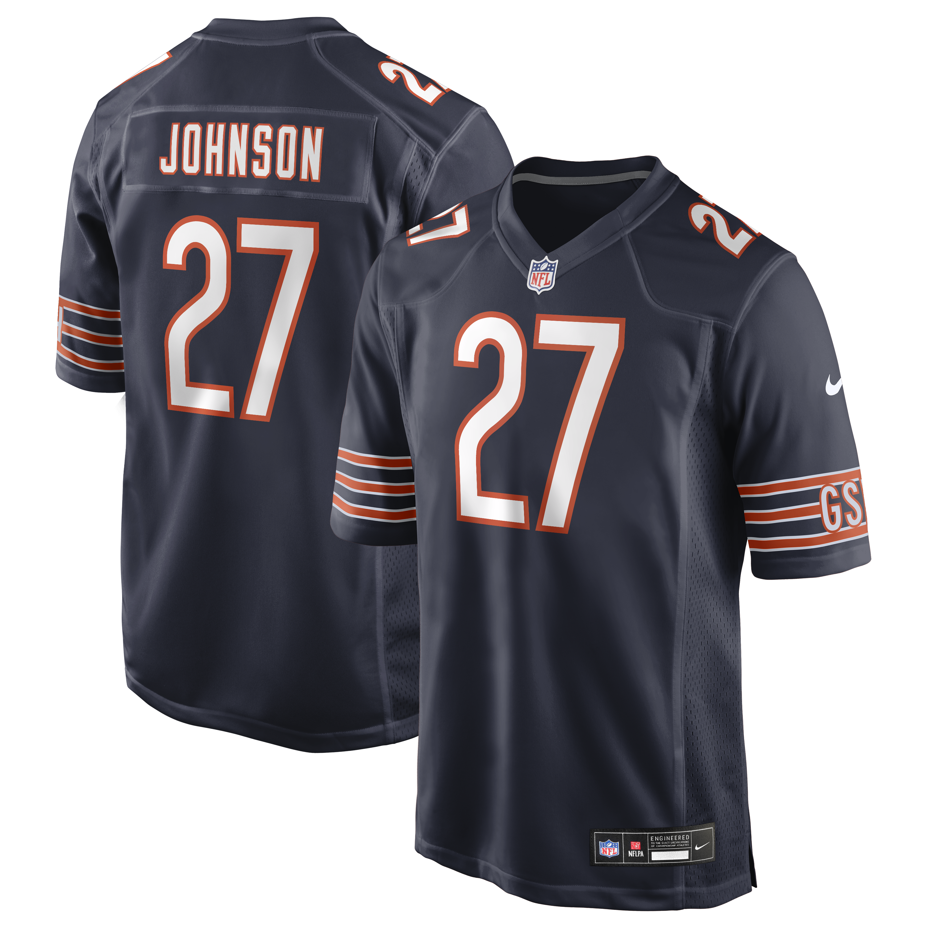Men's Nike Anthony Johnson Navy Chicago Bears Team Game Jersey
