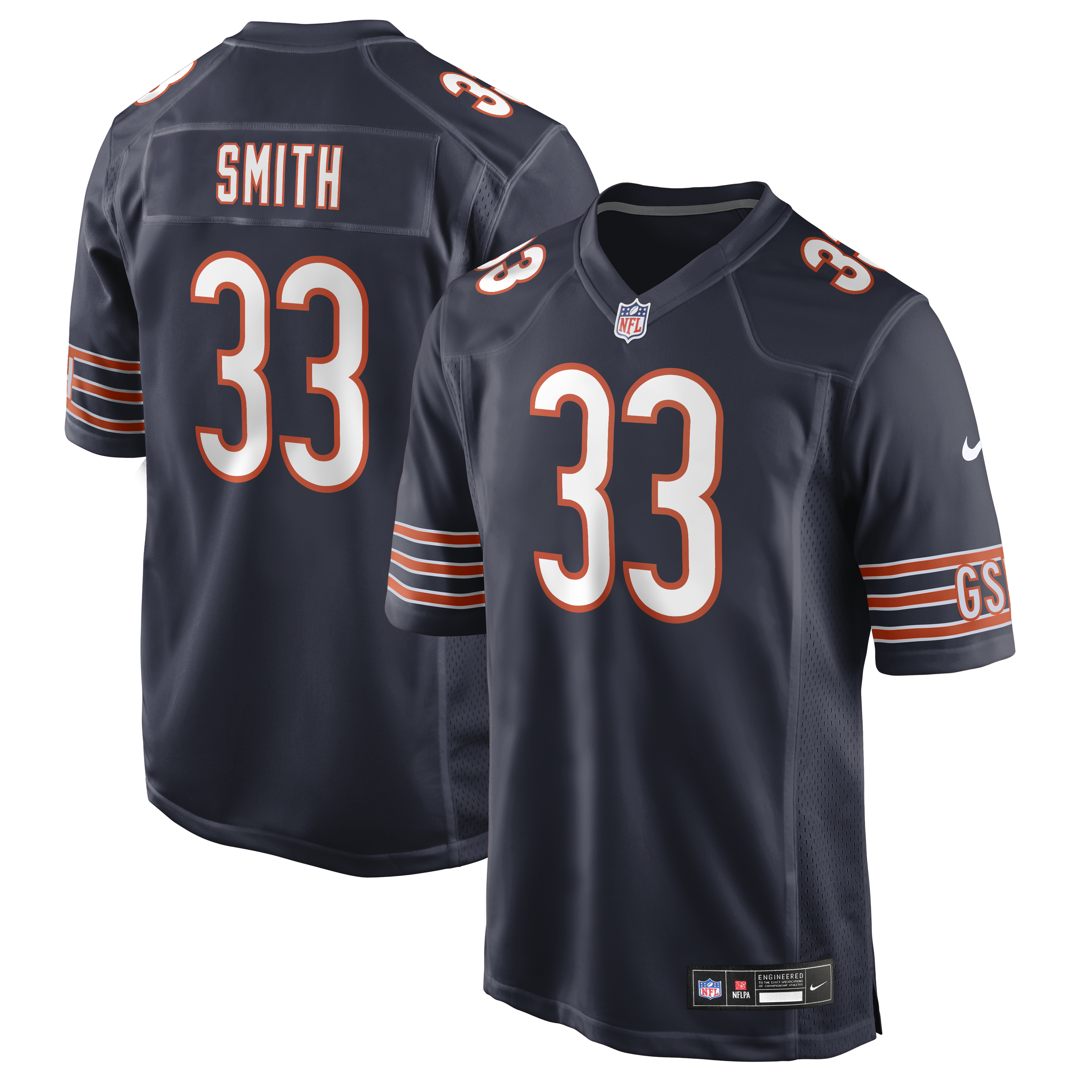 Men's Nike Keidron Smith Navy Chicago Bears Team Game Jersey