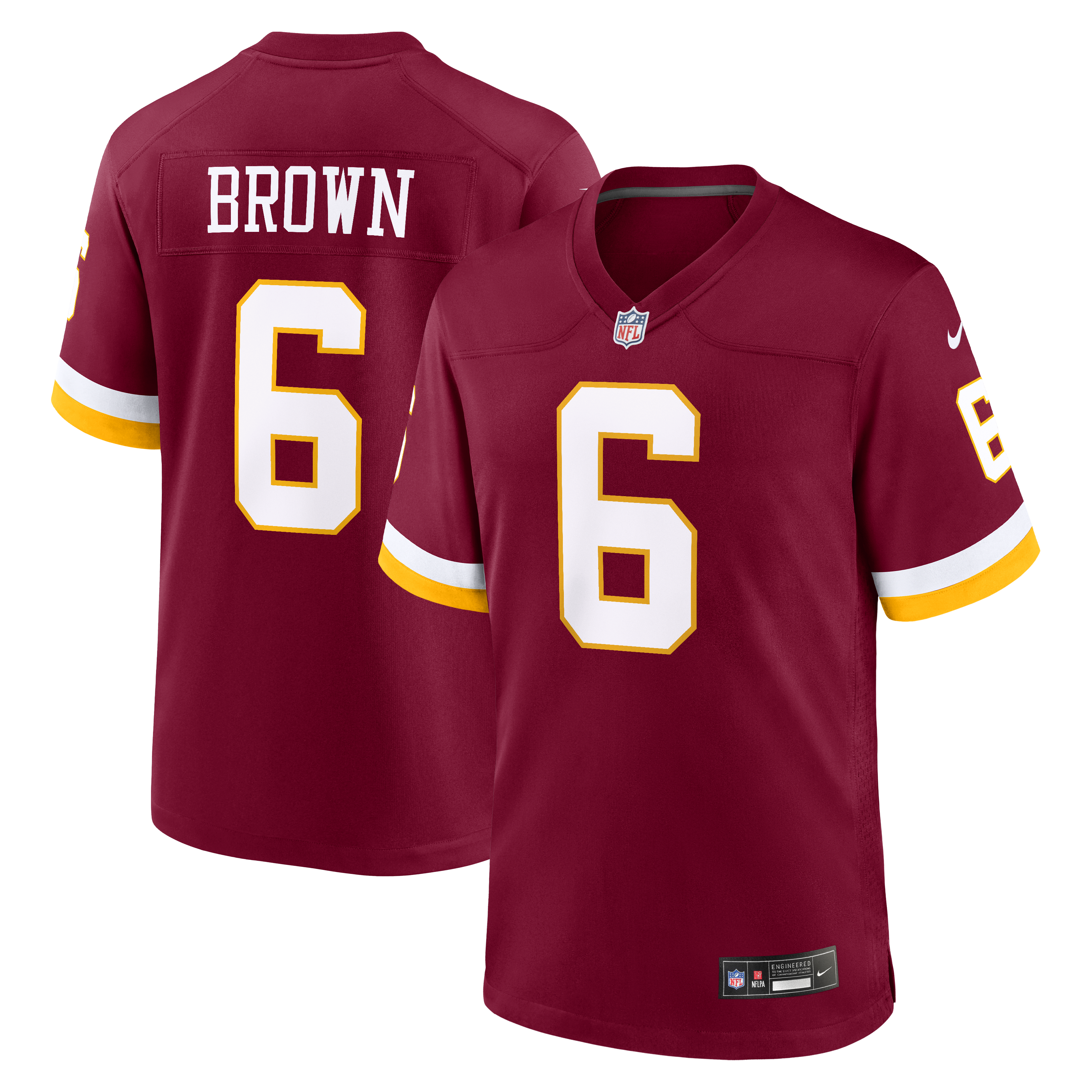 Men's Nike Dyami Brown Burgundy Washington Commanders Team Game Jersey