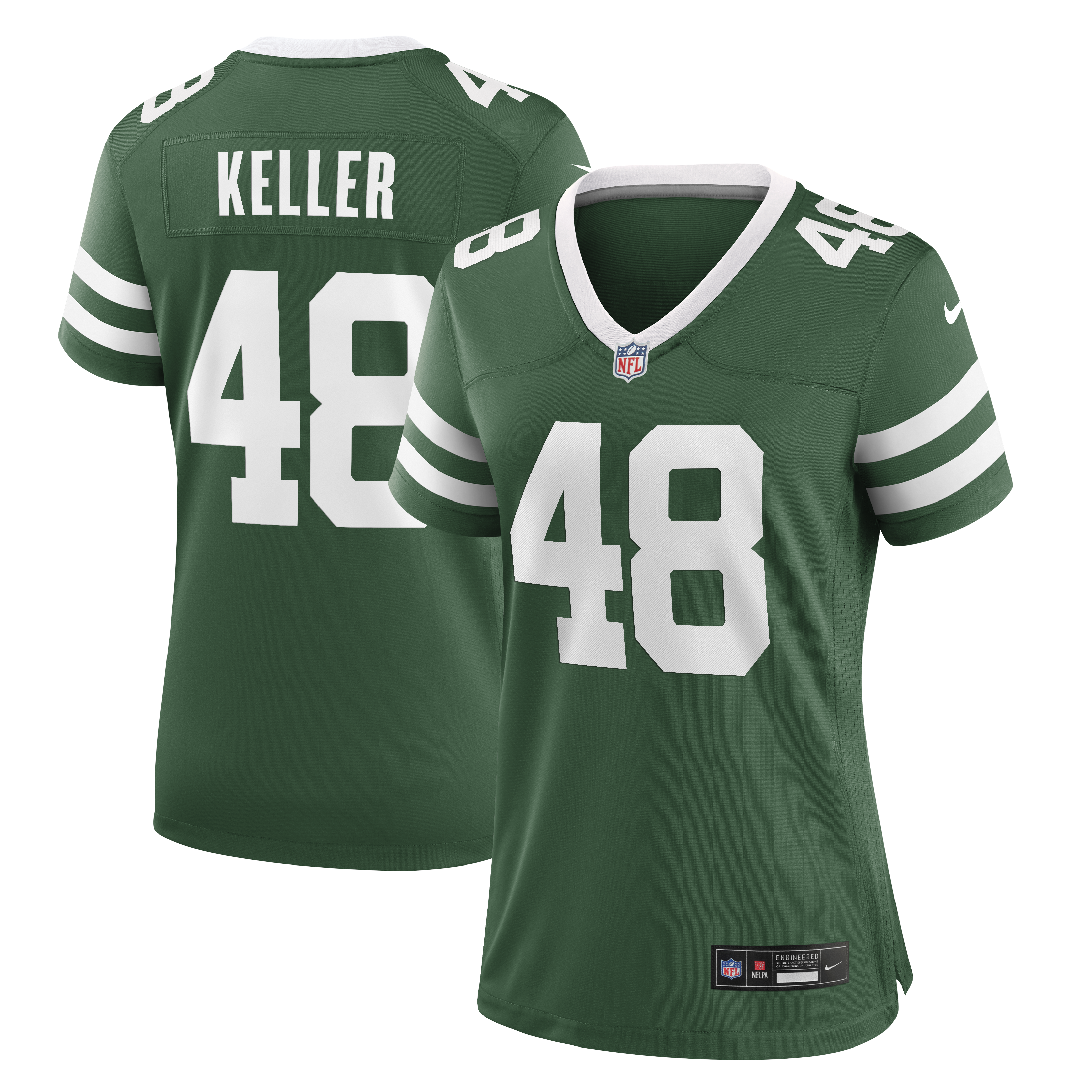 Women's Nike Jaden Keller Legacy Green New York Jets Team Game Jersey
