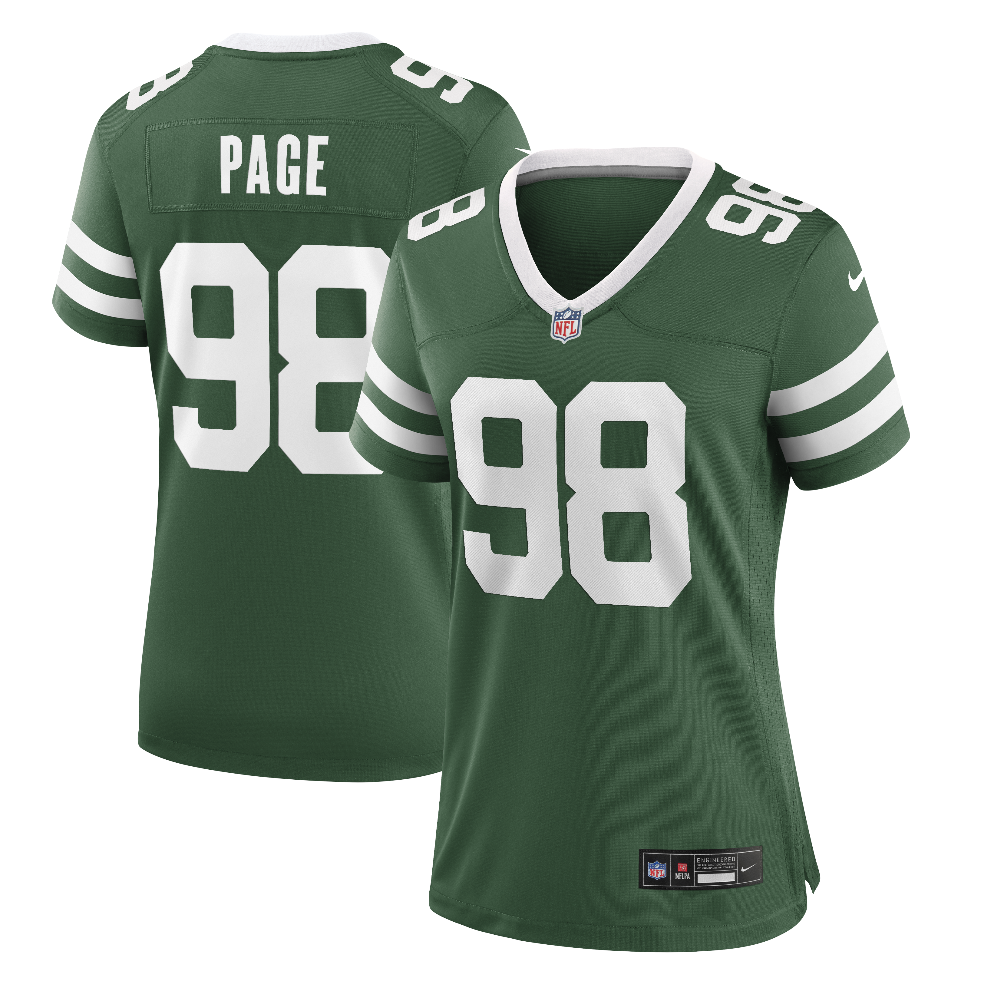 Women's Nike Payton Page Legacy Green New York Jets Team Game Jersey