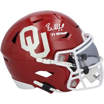 "Baker Mayfield Oklahoma Sooners Autographed Riddell Speed Flex Mid-Size Helmet with ""Heisman 17"" Inscription"