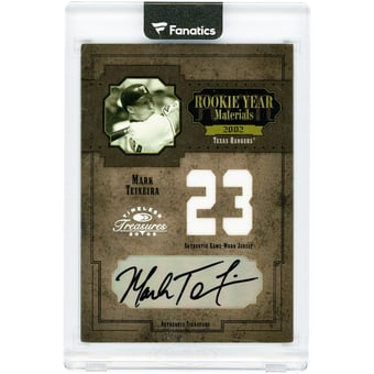 Mark Teixeira Texas Rangers Autographed 2005 Donruss Timeless Treasures Rookie Year Materials Game Used Jersey Relics #RYM-47 #14/23 Card