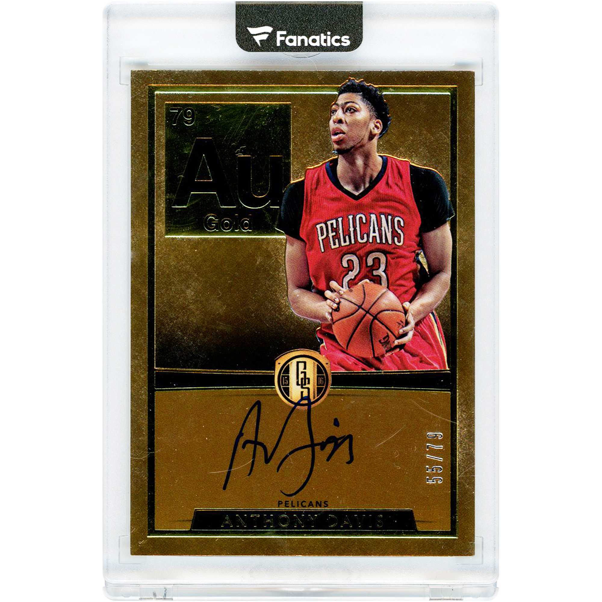 Anthony Davis New Orleans Pelicans Autographed 2015-16 Panini Gold Standard Gold #AU-AD #55/79 Card
