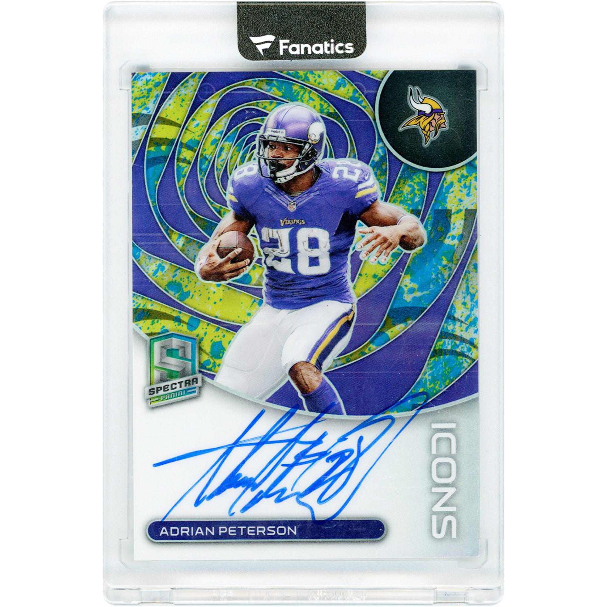 Adrian Peterson Minnesota Vikings Autographed 2023 Panini Spectra Icons #I-AD #1/8 Card