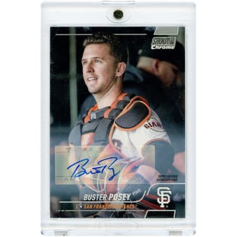 Buster Posey San Francisco Giants Autographed 2022 Topps Stadium Club Chrome Black #68 #18/25 Card