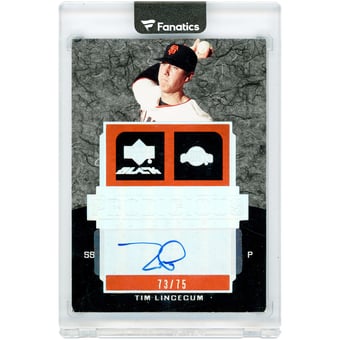 Tim Lincecum San Francisco Giants Autographed 2007 Upper Deck Black Prodigious #PR1-TL #73/75 Card
