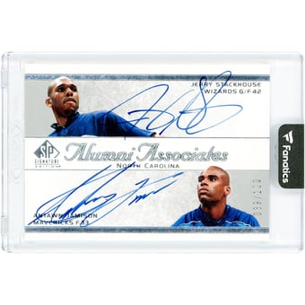 Jerry Stackhouse & Antawn Jamison Autographed 2003-04 Upper Deck SP Signatures Edition Alumni Associates North Carolina #AA-SJ #39/100 Card