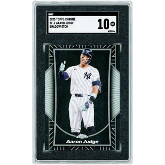 Aaron Judge New York Yankees 2025 Topps Chrome Shadow Etch Case Hit #SE-2 SGC Authenticated 10 Card