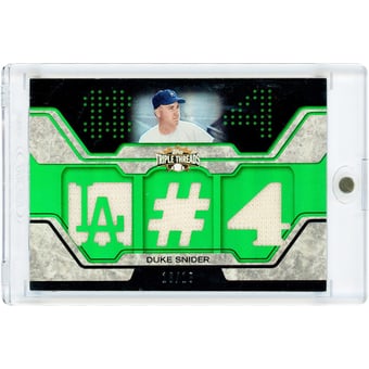 Duke Snider Los Angeles Dodgers 2008 Topps Triple Threads Emerald Triple Game Used Jersey Relics #TTR-10 #16/18 Card