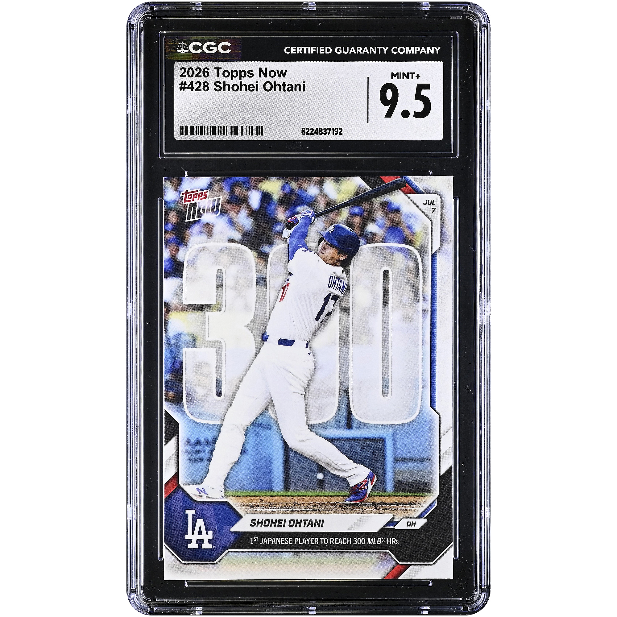Shohei Ohtani Los Angeles Dodgers 2026 Topps Now 1st Japanese Player to Reach 300 MLB HRs #428 CGC Authenticated MINT+ 9.5 Card