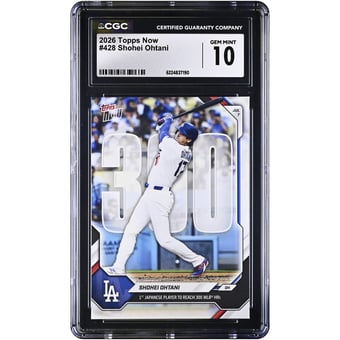 Shohei Ohtani Los Angeles Dodgers 2026 Topps Now 1st Japanese Player to Reach 300 MLB HRs #428 CGC Authenticated GEM MINT 10 Card