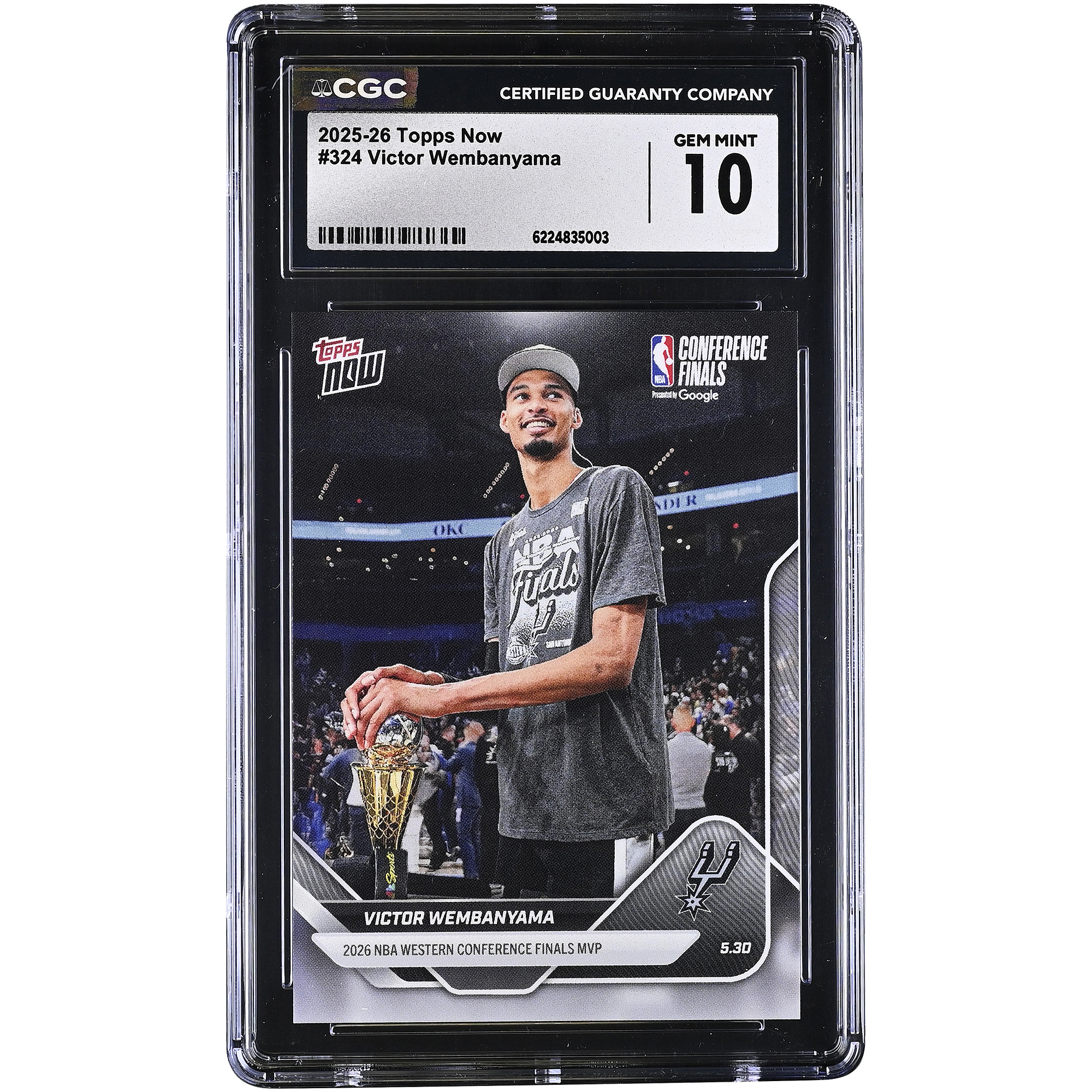 Victor Wembanyama San Antonio Spurs 2025-26 Topps Now 2026 NBA Western Conference Final MVP #324 CGC Authenticated GEM MINT 10 Card