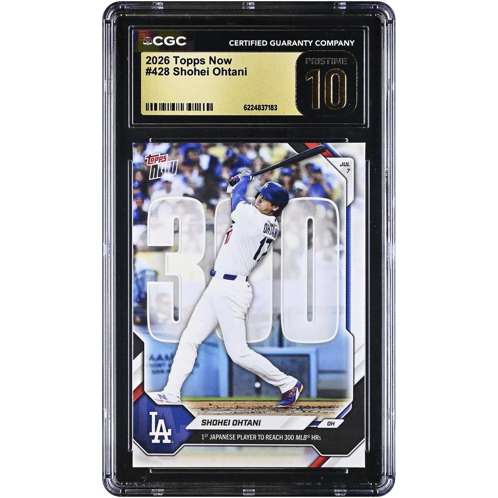 Shohei Ohtani Los Angeles Dodgers 2026 Topps Now 1st Japanese Player to Reach 300 MLB HRs #428 CGC Authenticated PRISTINE 10 Card