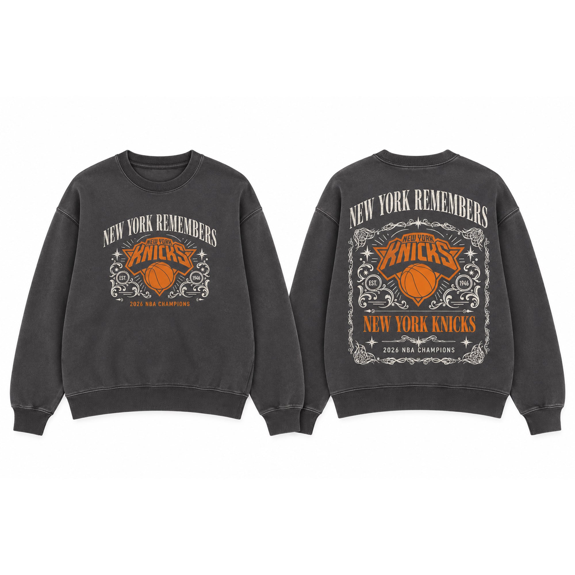 Unisex The Wild Collective  Charcoal New York Knicks 2026 NBA Finals Champions Fleece Sweatshirt