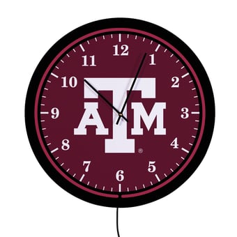 "Texas A&M Aggies 18"" Lighted Round LED Wall Clock"