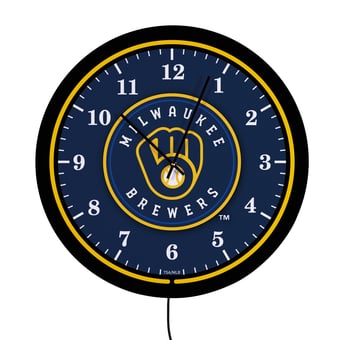 "Milwaukee Brewers 18"" Lighted Round LED Wall Clock"