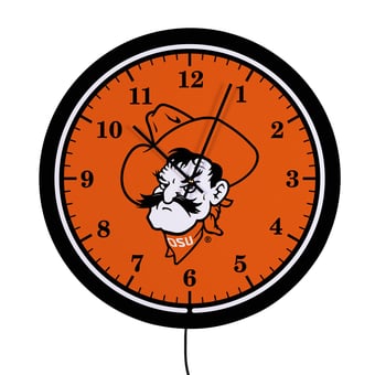 "Oklahoma State Cowboys 18"" Lighted Round LED Wall Clock"