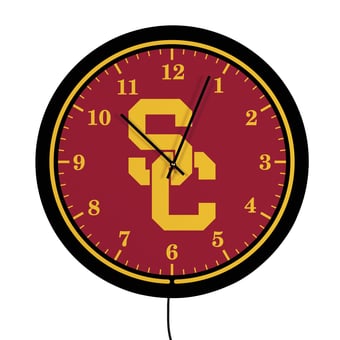 "USC Trojans 18"" Lighted Round LED Wall Clock"