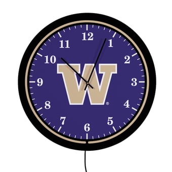 "Washington Huskies 18"" Lighted Round LED Wall Clock"