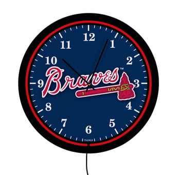 "Atlanta Braves 18"" Lighted Round LED Wall Clock"
