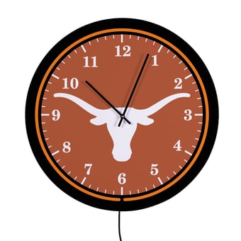 "Texas Longhorns 18"" Lighted Round LED Wall Clock"