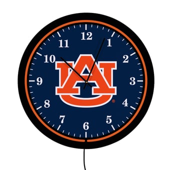 "Auburn Tigers 18"" Lighted Round LED Wall Clock"