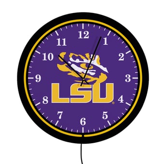 "LSU Tigers 18"" Lighted Round LED Wall Clock"