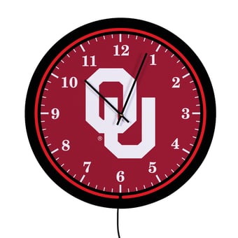 "Oklahoma Sooners 18"" Lighted Round LED Wall Clock"