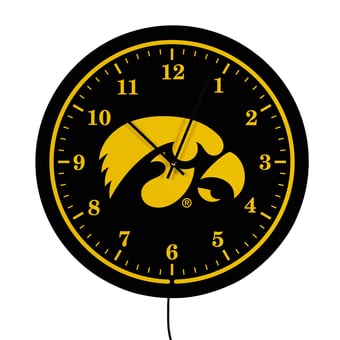 "Iowa Hawkeyes 18"" Lighted Round LED Wall Clock"