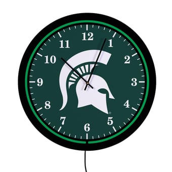 "Michigan State Spartans 18"" Lighted Round LED Wall Clock"