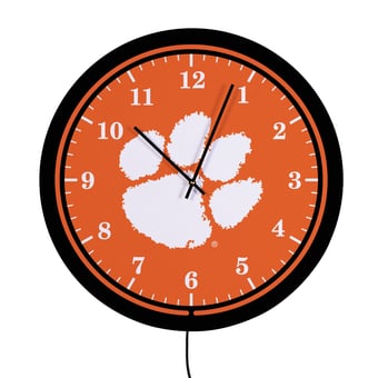 "Clemson Tigers 18"" Lighted Round LED Wall Clock"