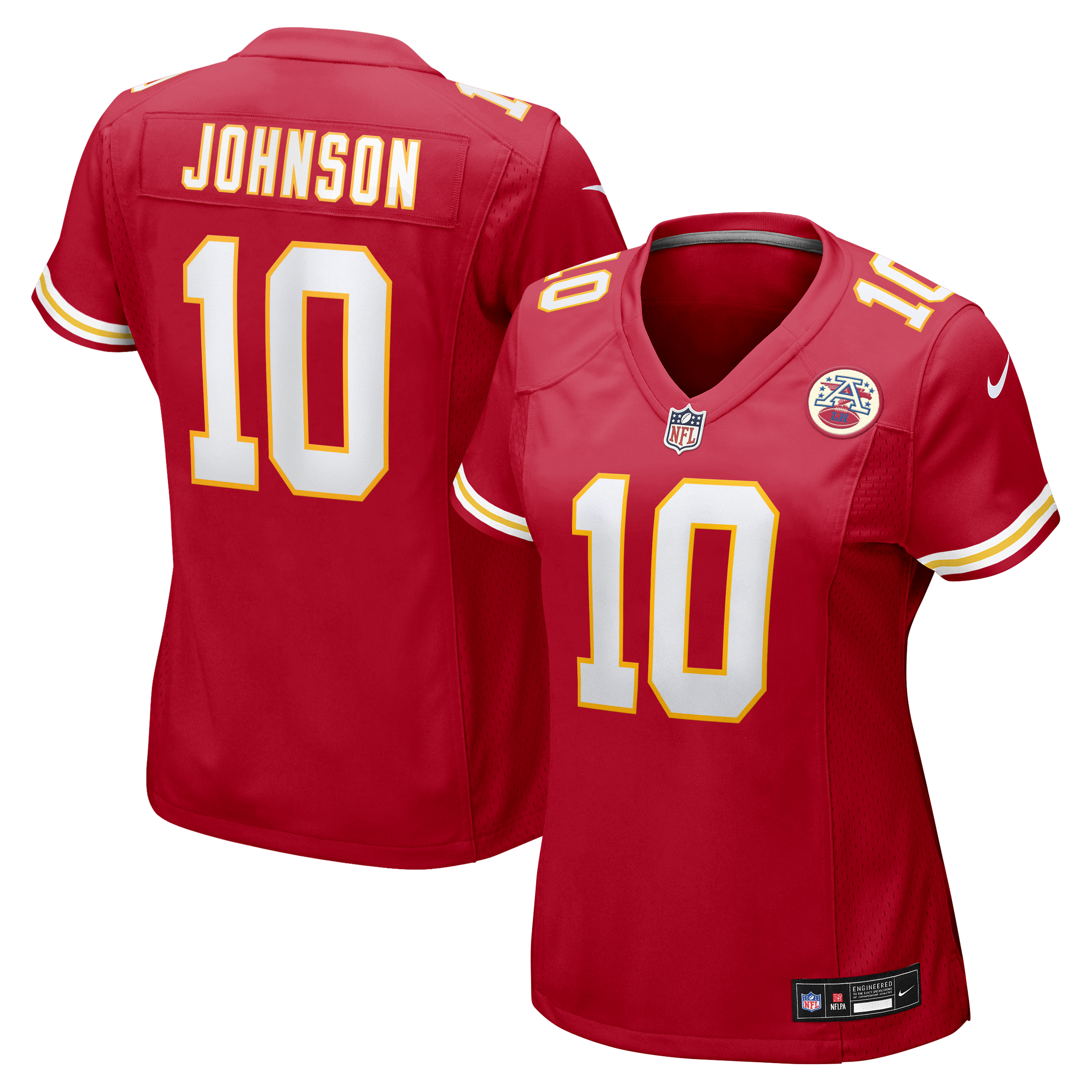 Women's Nike Emmett Johnson Red Kansas City Chiefs Team Game Jersey