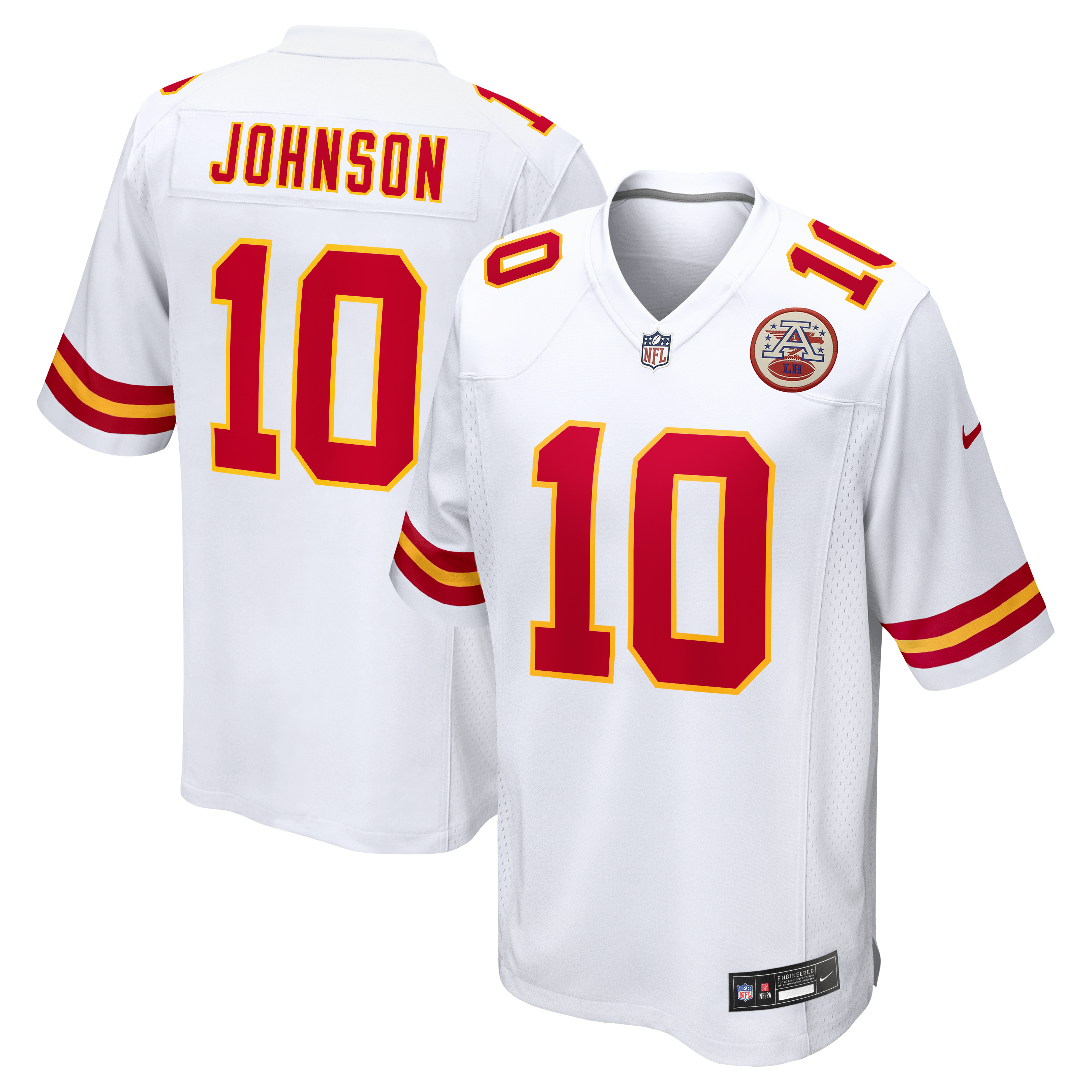 Men's Nike Emmett Johnson White Kansas City Chiefs Game Jersey