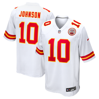Men's Nike Emmett Johnson White Kansas City Chiefs Game Jersey