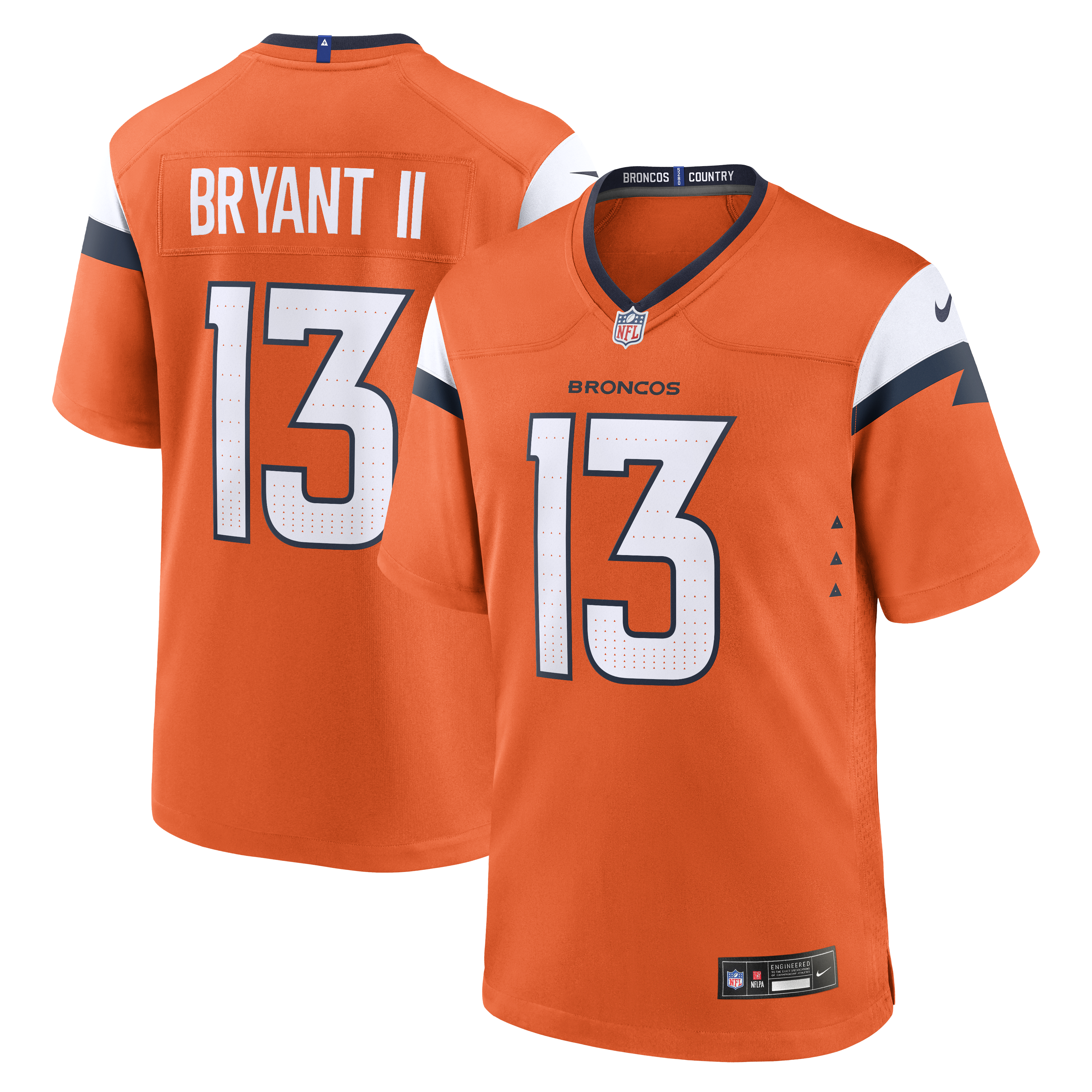 Men's Nike Pat Bryant Orange Denver Broncos Team Game Jersey