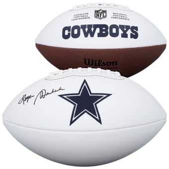 Roger Staubach Dallas Cowboys Autographed Wilson White Panel Football