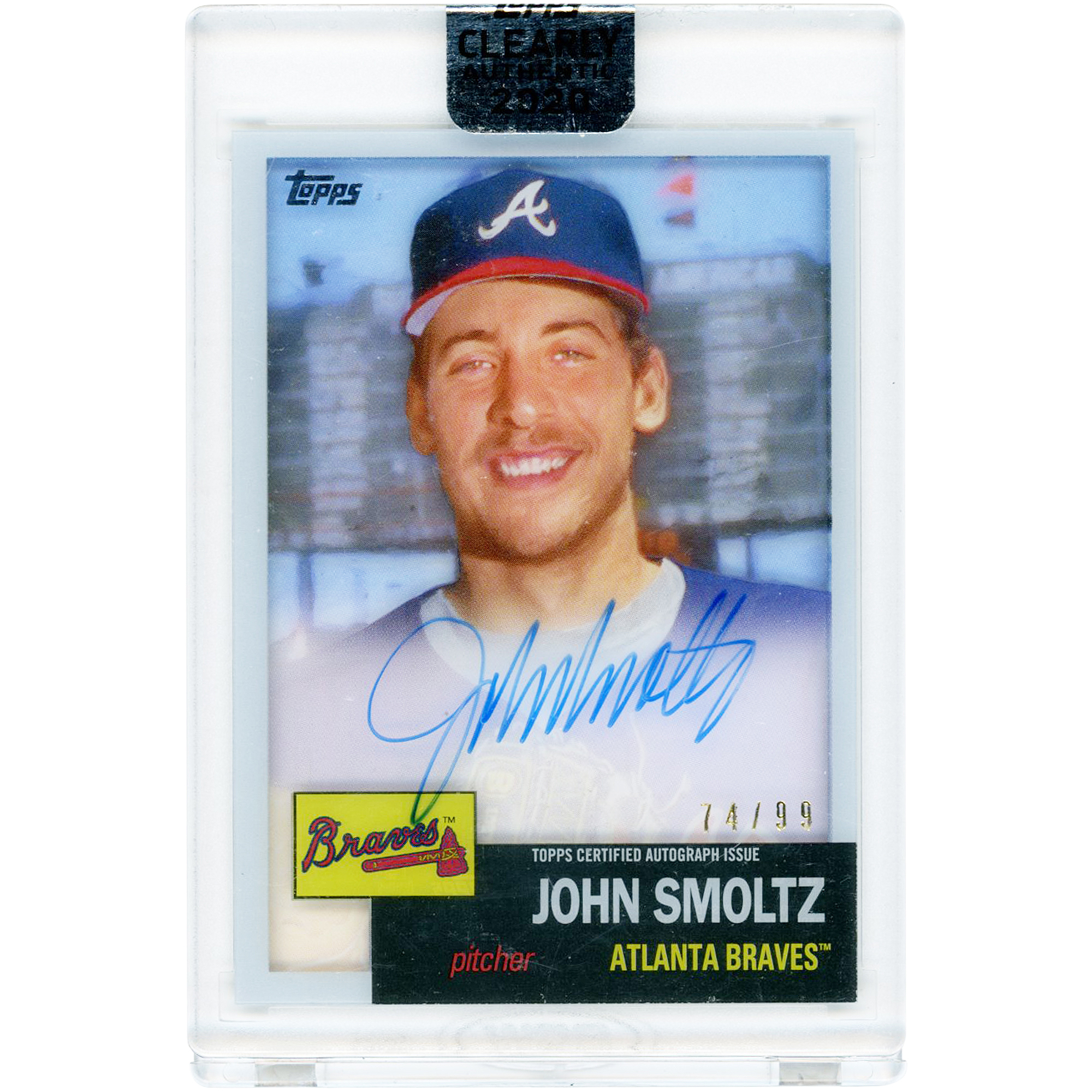 John Smoltz Atlanta Braves Autographed 2020 Topps Clearly Authentic #RA-JS #74/99 Card