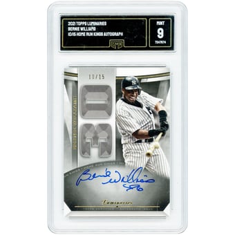 Bernie Williams New York Yankees Autographed 2021 Topps Luminaries Home Run Kings #HRK-BW #10/15 GMA Authenticated 9 Card
