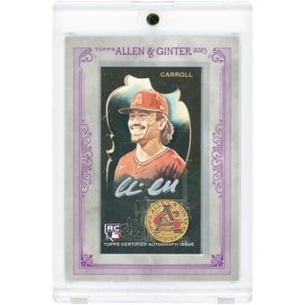 Corbin Carroll Arizona Diamondbacks Autographed 2023 Topps Allen & Ginter Black Mini Silver Ink #MA-CC #44/47 Rookie Card