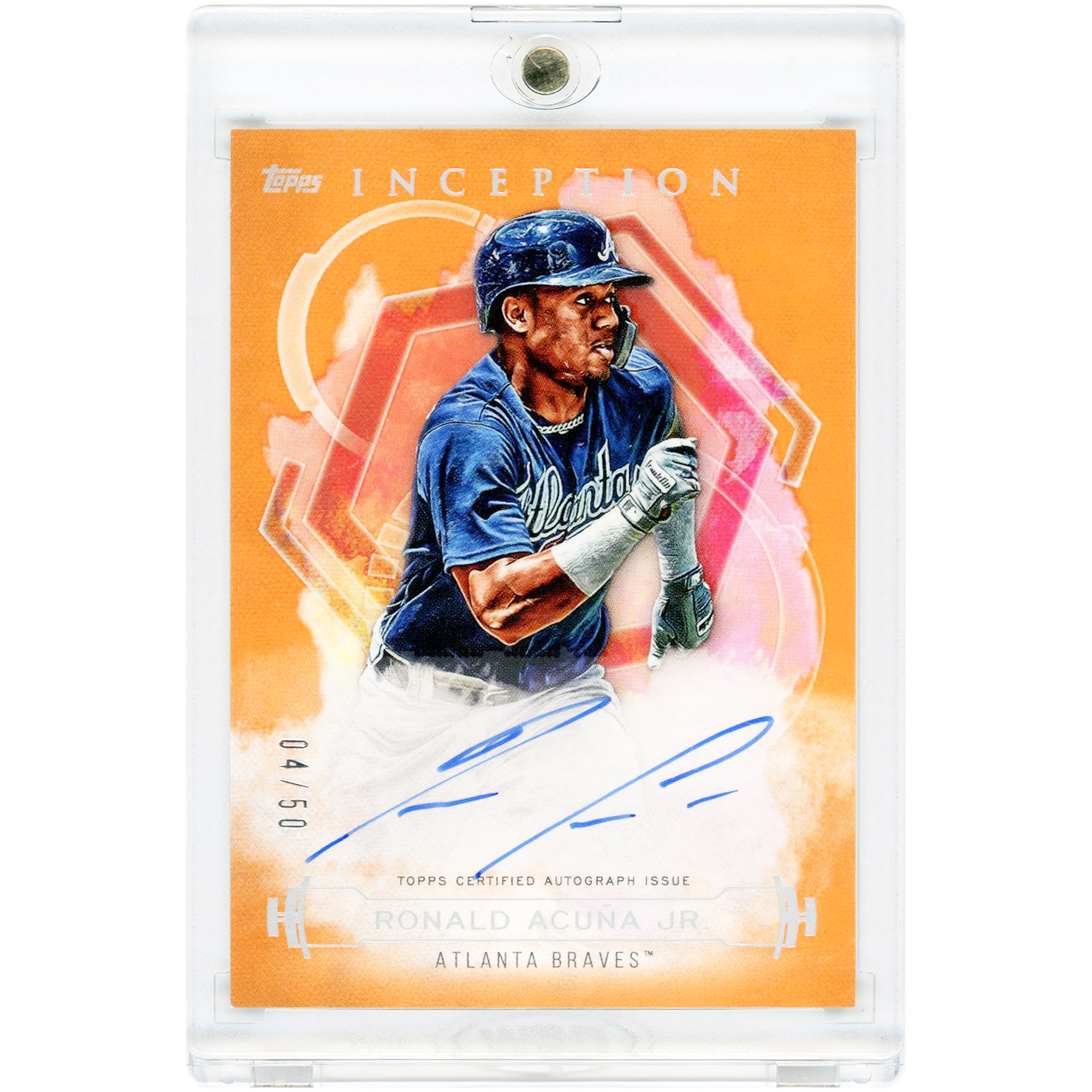 Ronald Acuna Jr. Atlanta Braves Autographed 2019 Topps Inception Rookies & Emerging Stars #RES-RAJ #4/50 Card