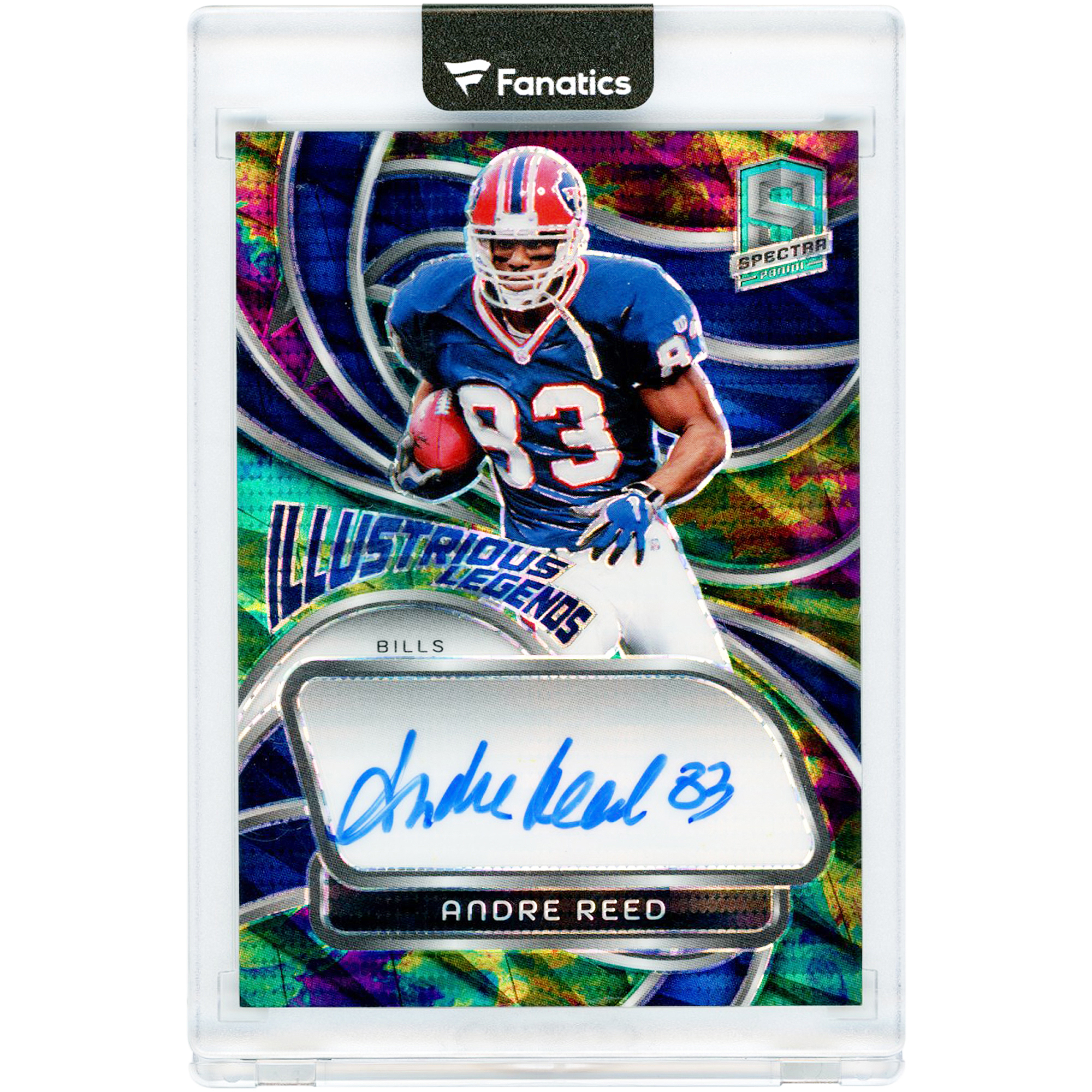 Andre Reed Buffalo Bills Autographed 2024 Panini Spectra Illustrious Legends #IL-ARD #3/99 Card. rookie card picture