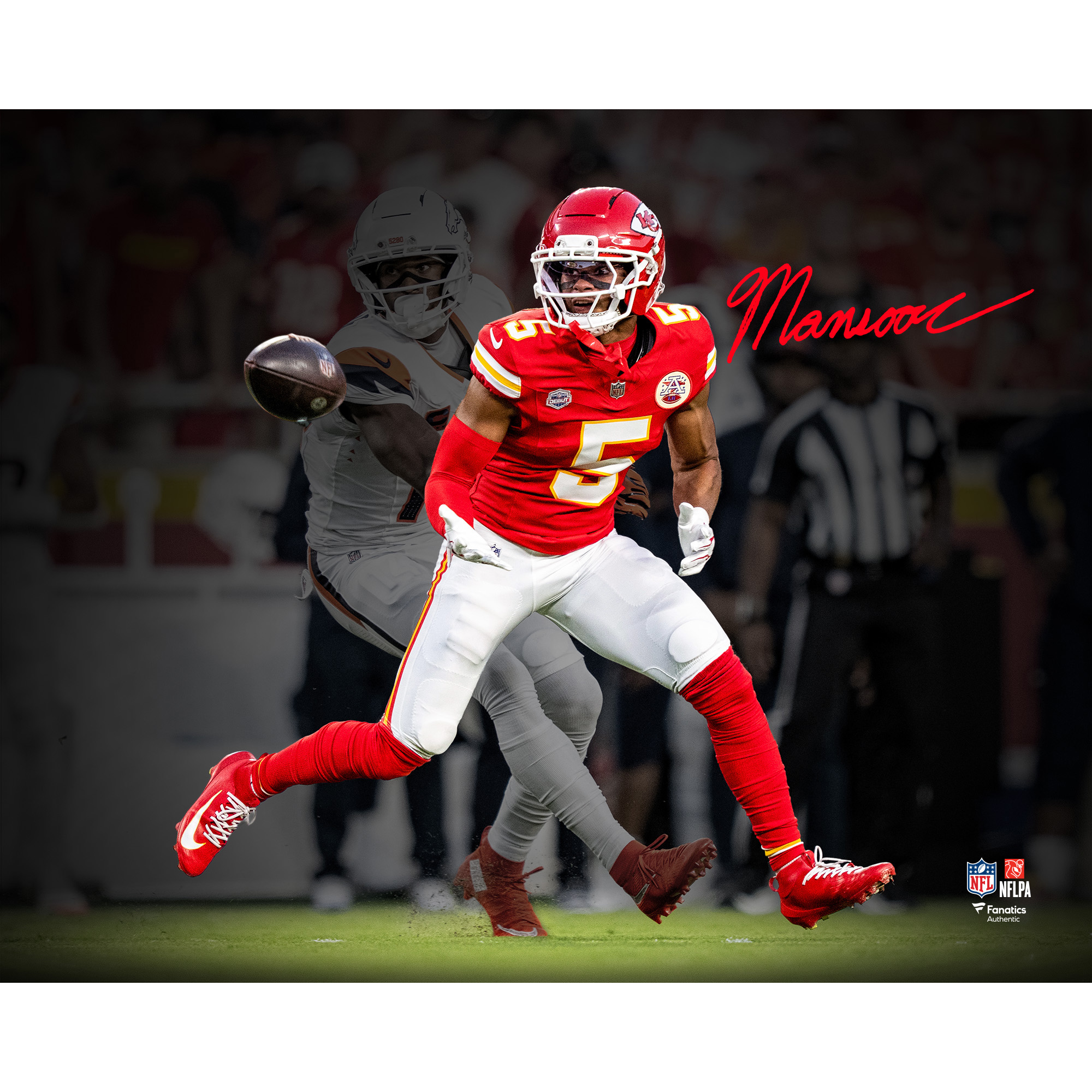 Mansoor Delane Kansas City Chiefs Autographed 8" x 10" Interception Spotlight Photograph