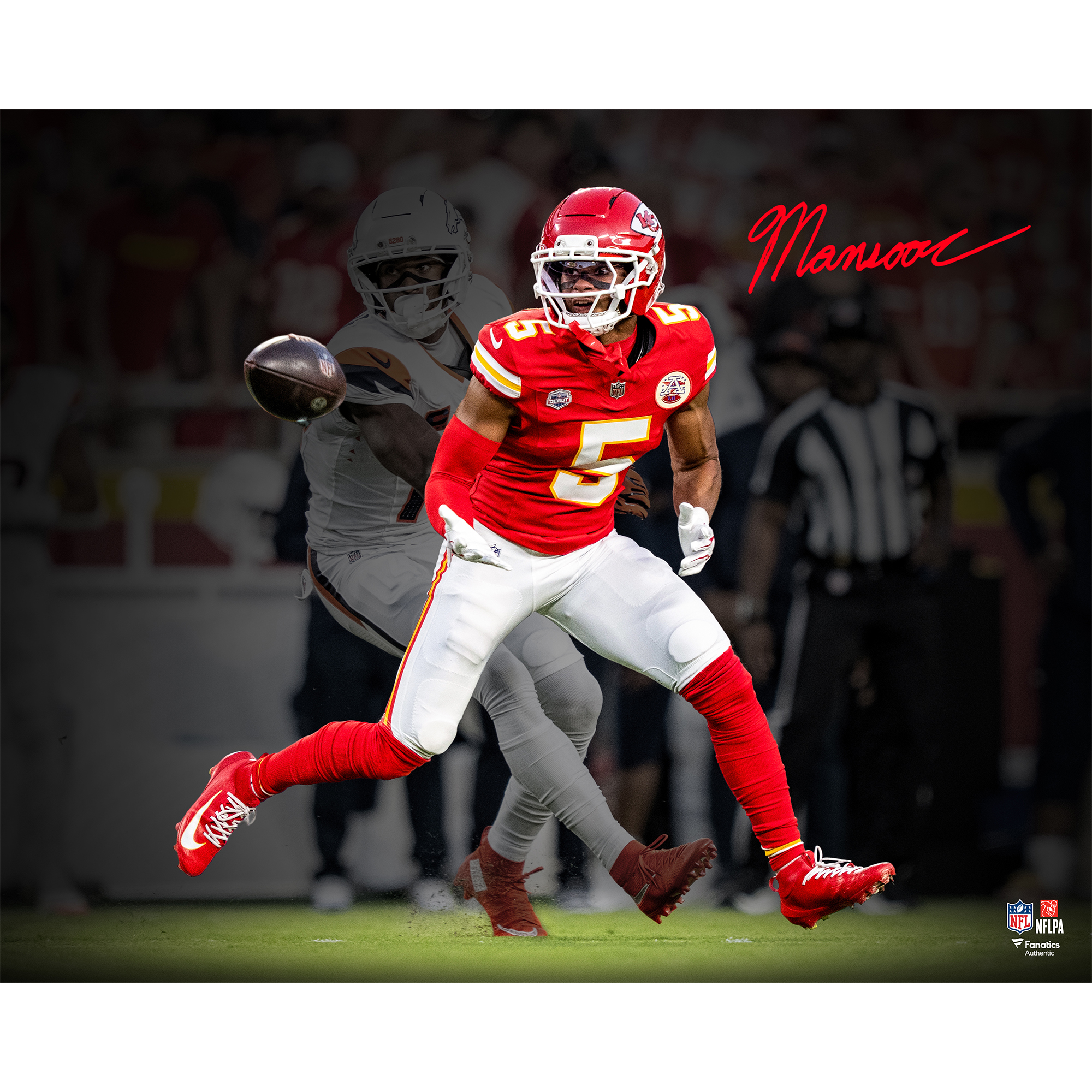 Mansoor Delane Kansas City Chiefs Autographed 16" x 20" Interception Spotlight Photograph